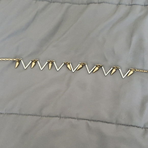 Gold and Silver Zigzag Necklace - Picture 7 of 7
